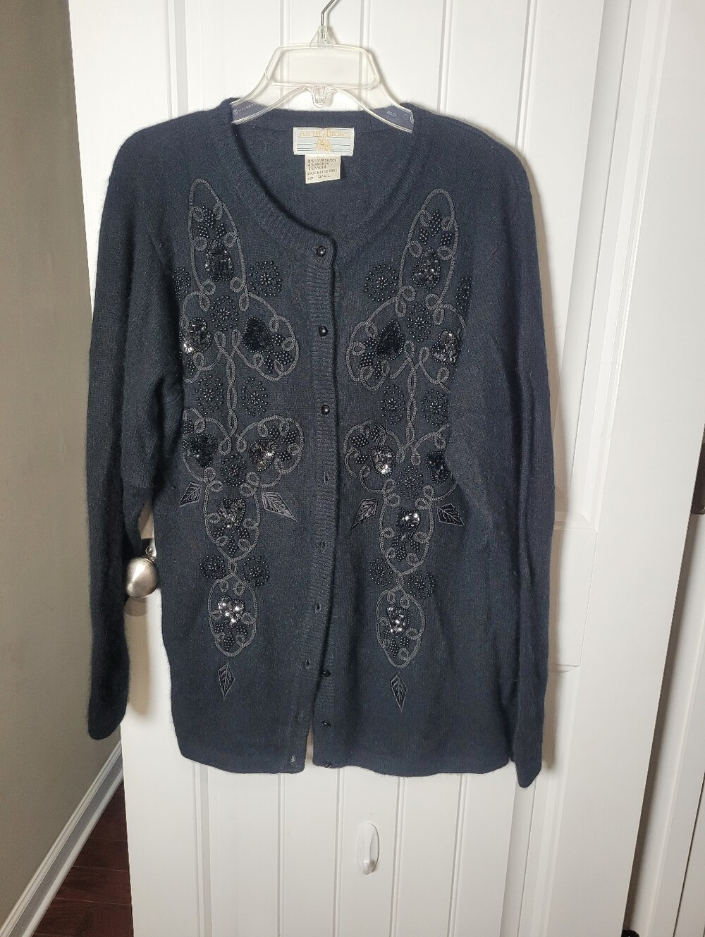 Archie Brown & sob of Beruda embellished black Cardigan Sweater - Womens Size S